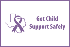 Get Child Support Safely with purple ribbon